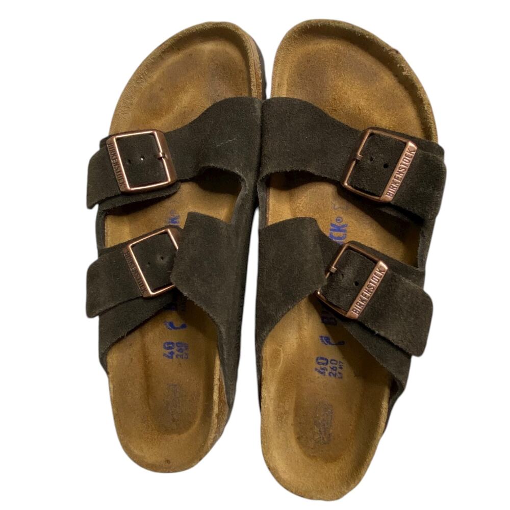 ‏Birkenstock Arizona Mocha Brown Suede Sandals L 9